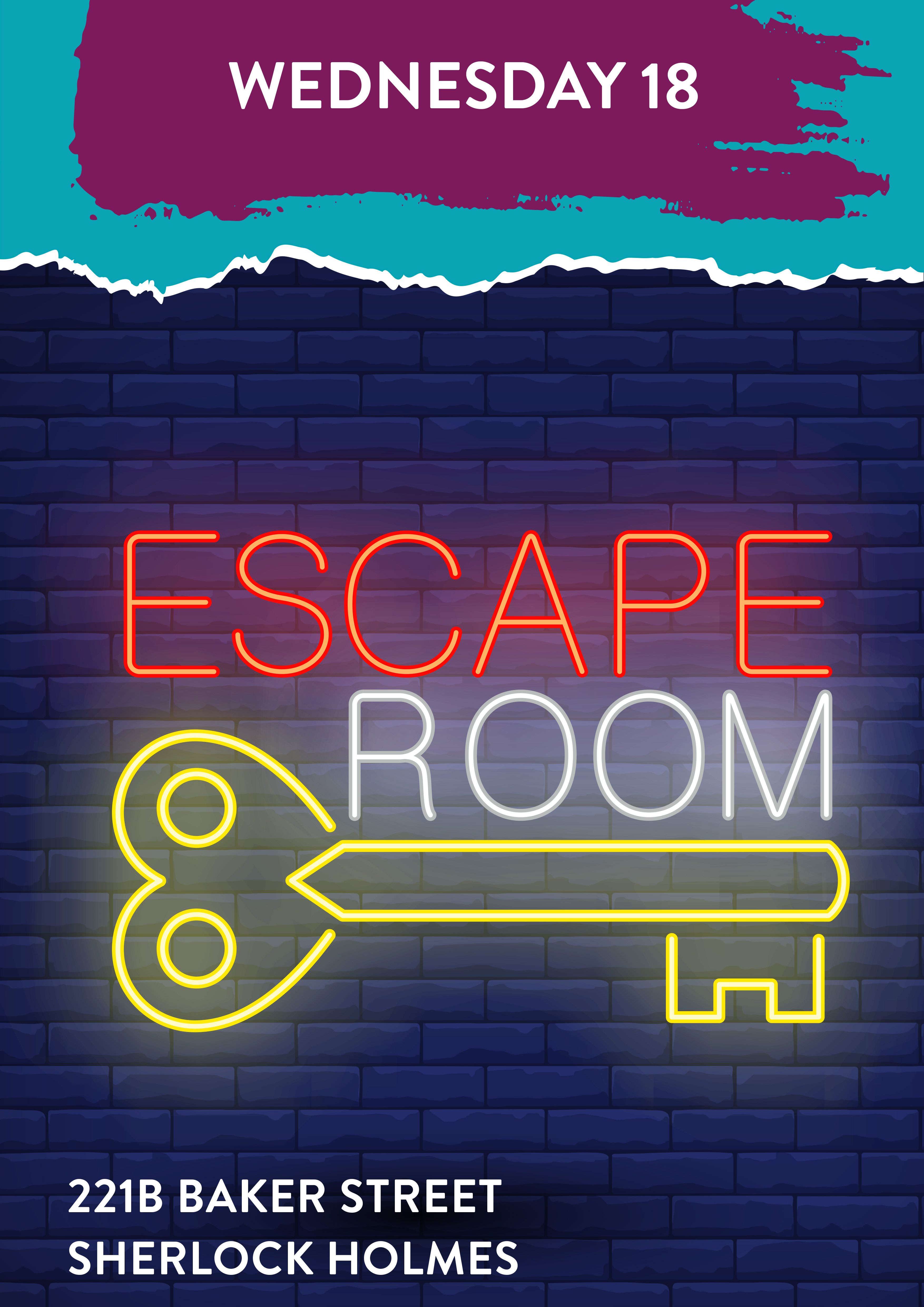 Wednesday 18 January. Escape Room. 221B Baker Street. Sherlock Holmes.