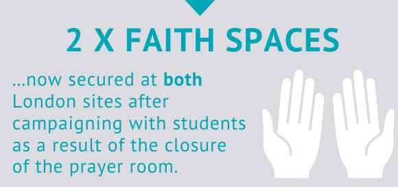We secured two faith spaces